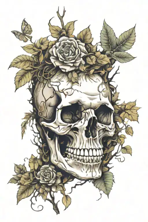 Skull In Forest Psychedelic