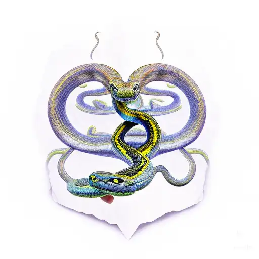 A Snake Coils Around A Crown