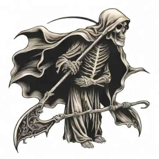 Grim Reaper Holding A Scythe