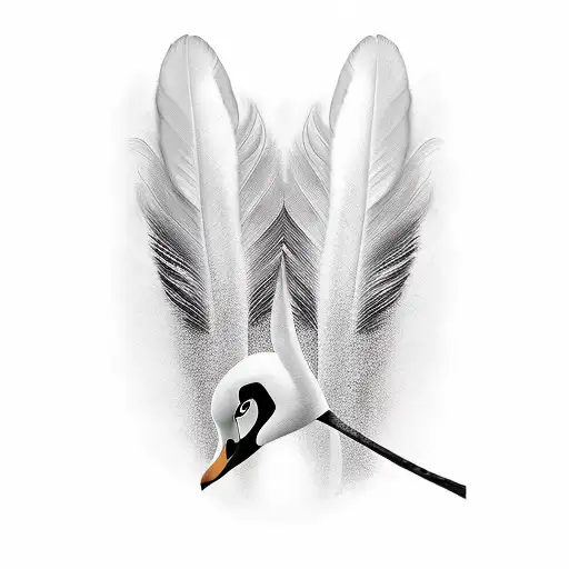 Black And White Swan Feathers Elegant