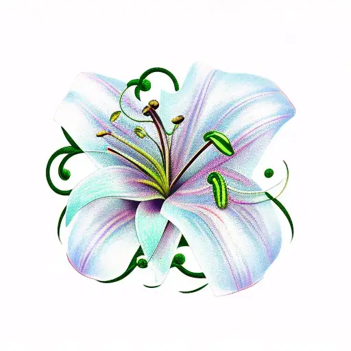 Lily With Vine In A Straight Line