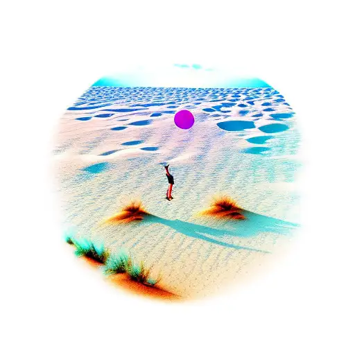 Handstand On Desert Dunes With Ocean In Background