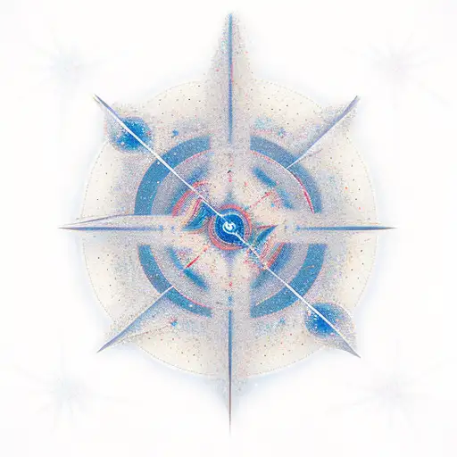 A North Cardinal Point With A Trail Of Stars As The Needle Pointing Towards Different Directions