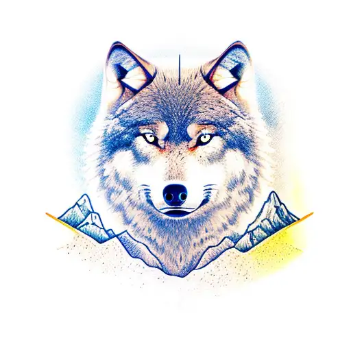 Mountains With Wolf And Elk