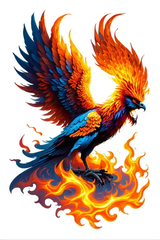 Phoenix Rising From Flames