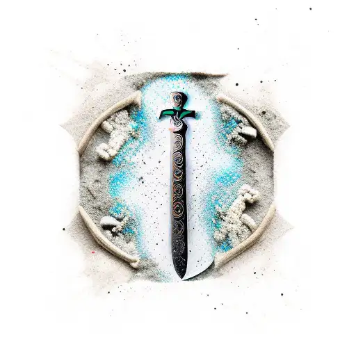 A Sword Breaking Hourglass With Sand