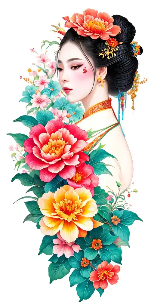 Japanese Trival And Flowers