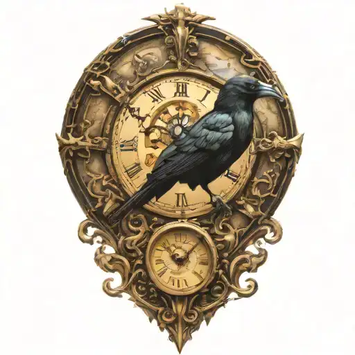 Gothic Crow Clock