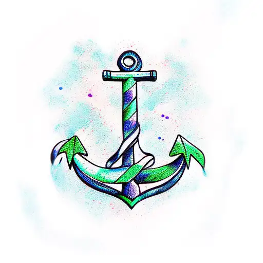 Anchor With 6 Birthdays And Initials