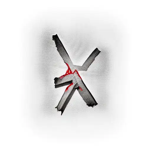 Christian Cross With Ripped Skin On Back And Heart Showing Inside Body