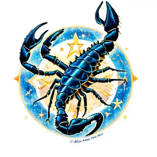 Create Me A Tattoo For My Son Alex Anthony Hayes Born 29 May 2025 And My Star Sign Is Scorpio