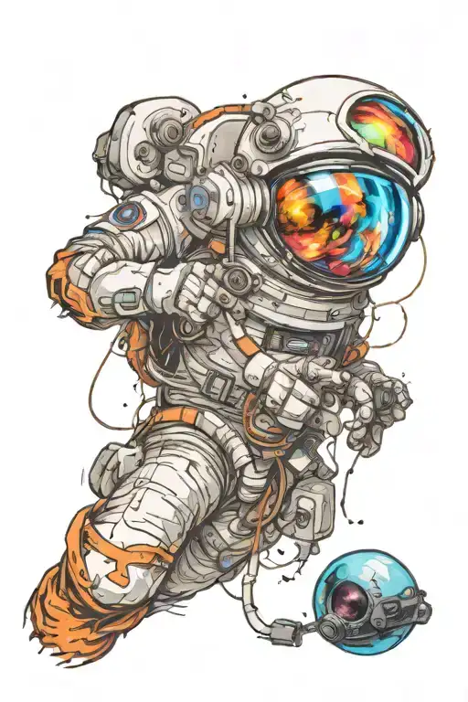 Space Man Black Hole Warped Reality Headset On Top