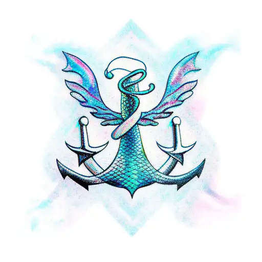 Mermaid Tail And An Anchor
