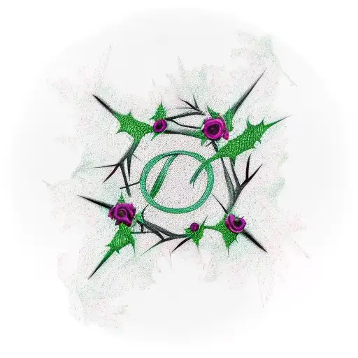 Goth Vines With Thorns On Thigh