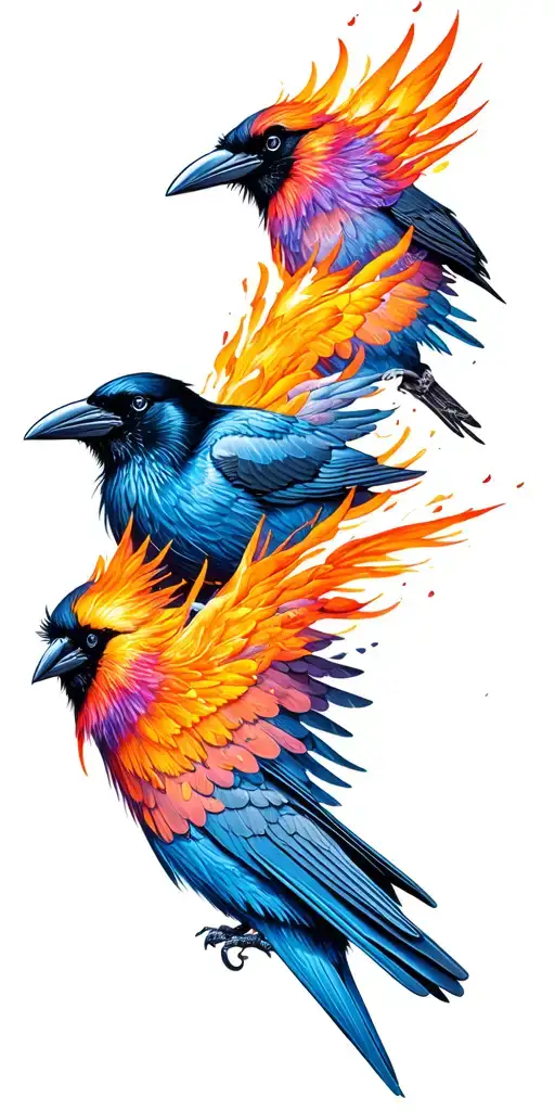 Crows With Optical Illusion