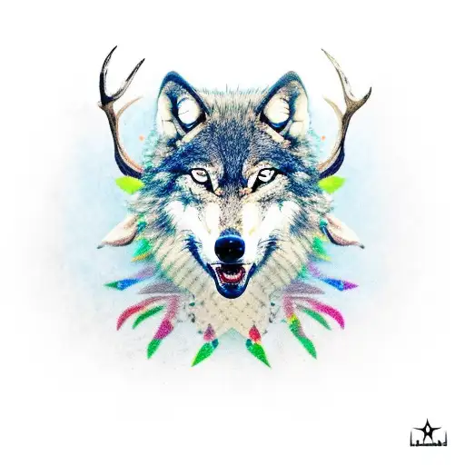 A Wolf With Deer Horns