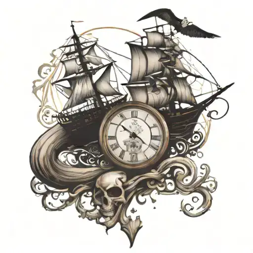 A Hourclock And A Pirate Ship