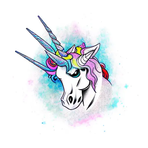 Unicorn With Skull