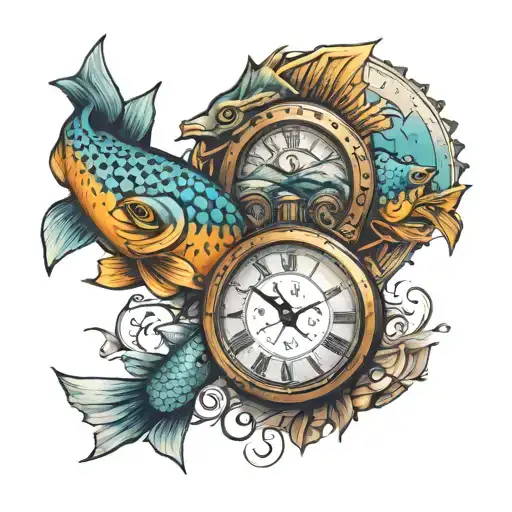 Clock And Fish