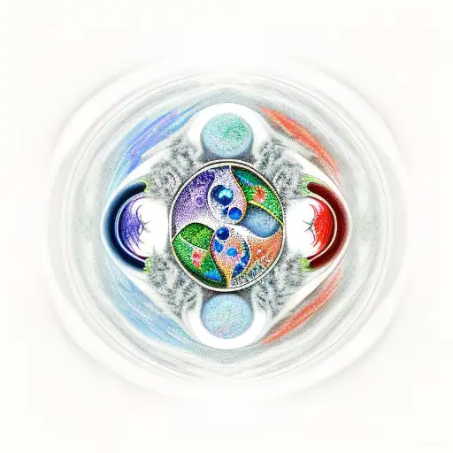 Ying Yang Taht Consists Of Nature And Technology