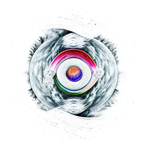 Ying Yang That Consists Of Nature And Technology