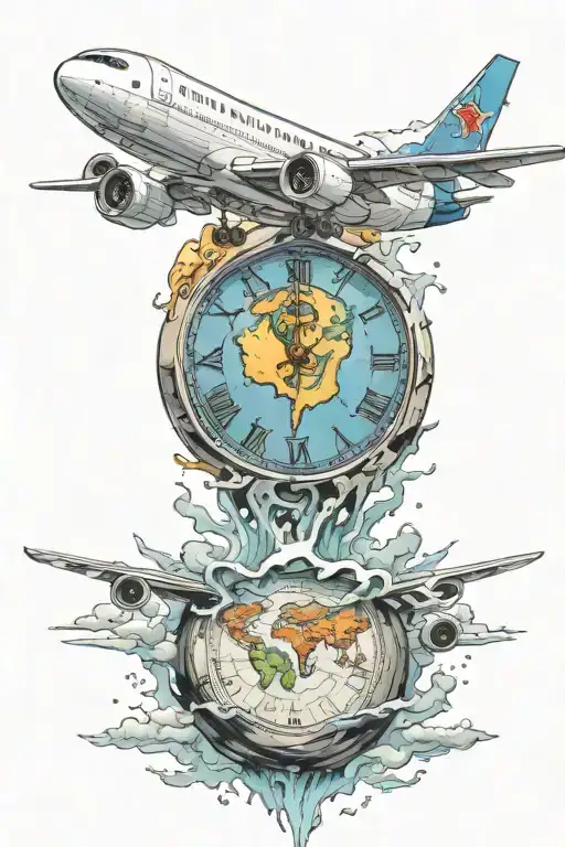 Airplane Earth Melting Clock Face