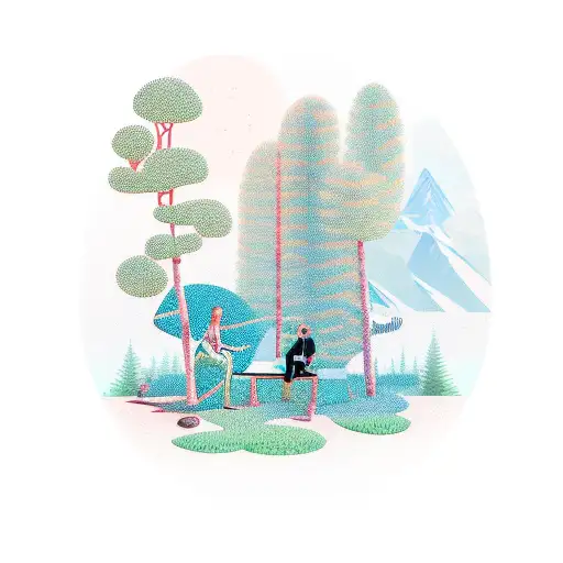 A Modern Concept Of A Remote Work Setup Surrounded By Nature And Wildlife