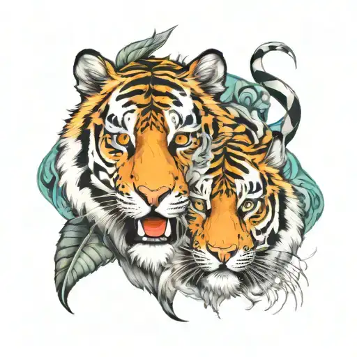 Tiger And Leo Signs Intertwined