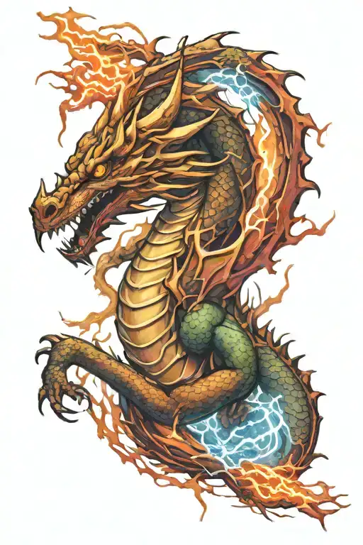 Dragon And Lightning Storm