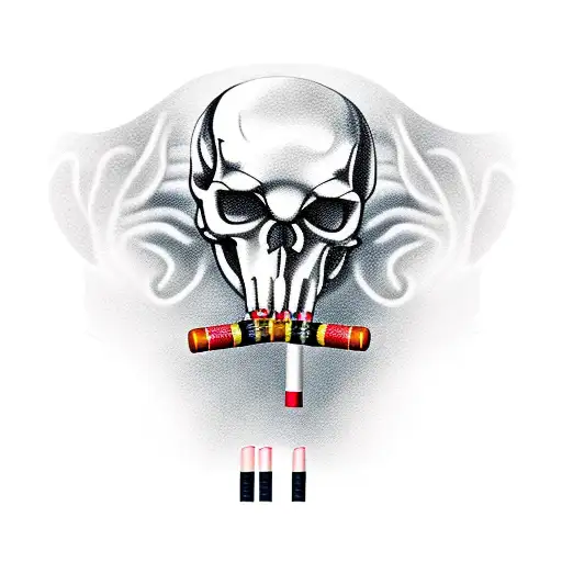 Dog Skeleton Smoking A Cigarette