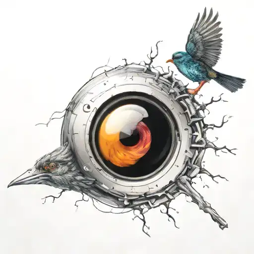 Bird Looking Through Telescoop