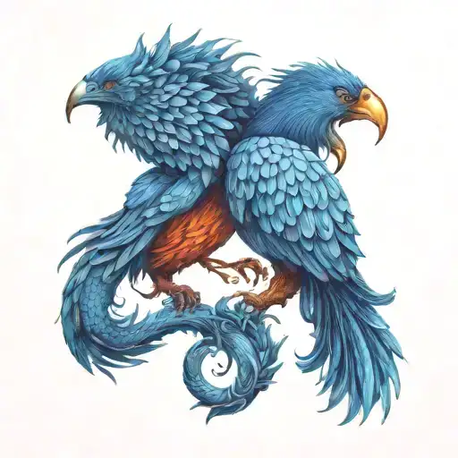 Two Pheonix As Pisces And Scorpio Zodiac Sign Incorporated