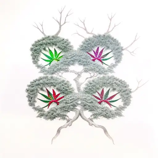 Bonsai Tree Brenches With Leaves For The Arm