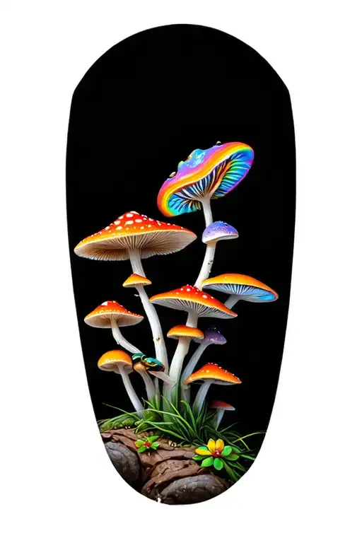 Lsd Acid Rainbows Colorful Hyper Realistic Clouds Frogs Mushrooms