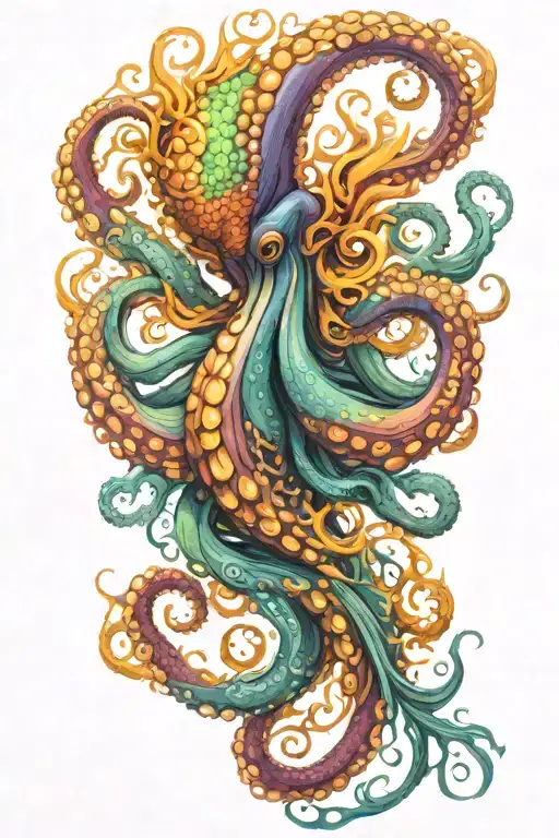 Octopus Colorful Majestic Phoenix Rising
