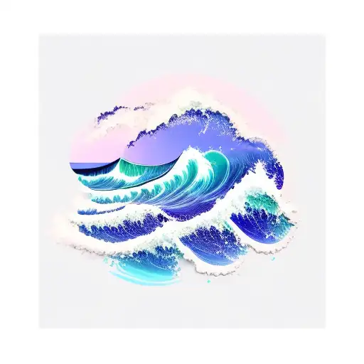 Simple Blue Ocean Wave With Horizon