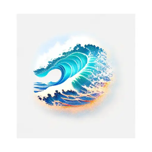 Simple Blue Ocean Wave With Horizon