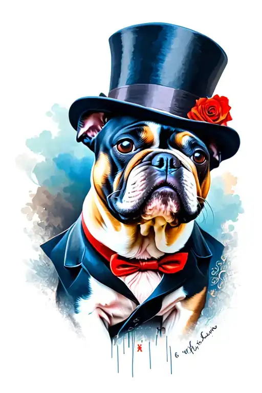 French Bulldog Blue With A Top Hat