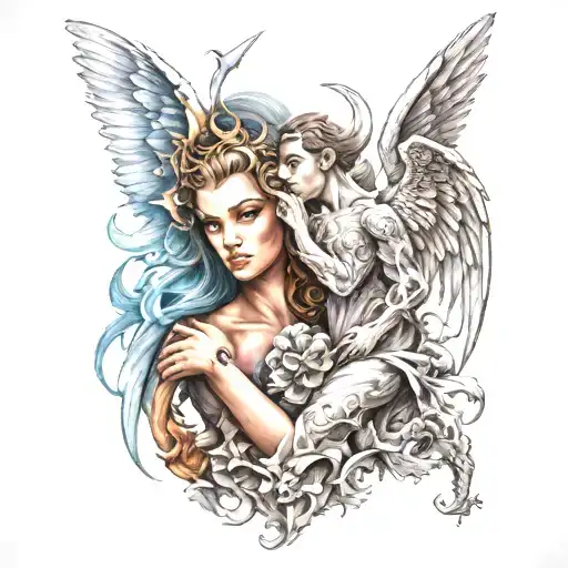 Angel Versus Devil Sleeve