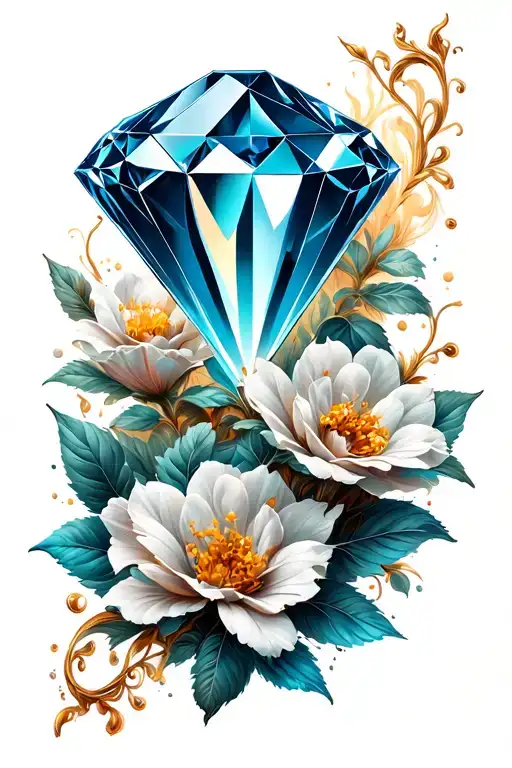 Diamond Outline Looking 3D