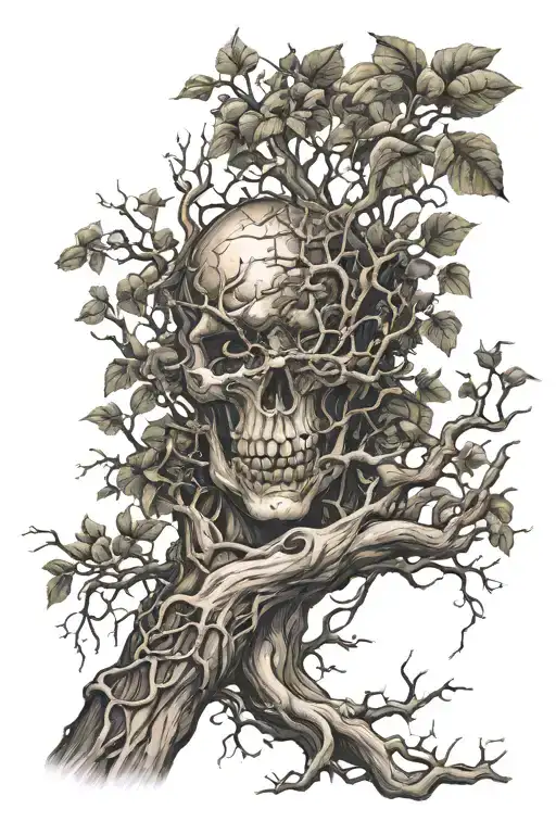 Poison Tree With Roots Scary Dark Forest For Hand And Arm