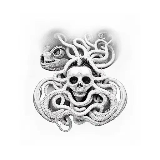 Medusa Y Con Las Serpientes Adan Y Eva Y La Manzana