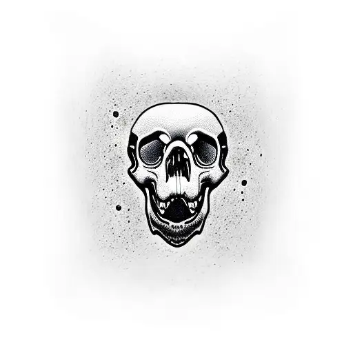 Dog Skull Woth A Ruby In The Eye Socket