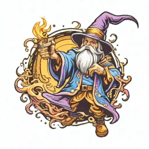 Cartoon Wizard Fighting