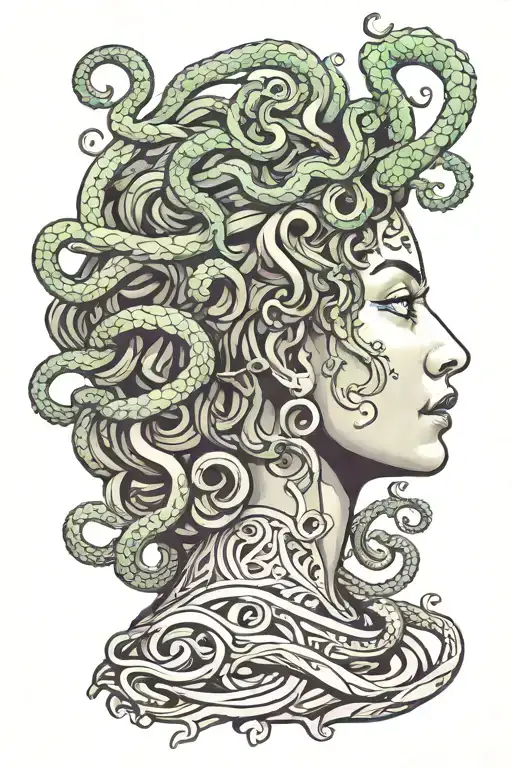 Profile Medusa Looking At Someone
