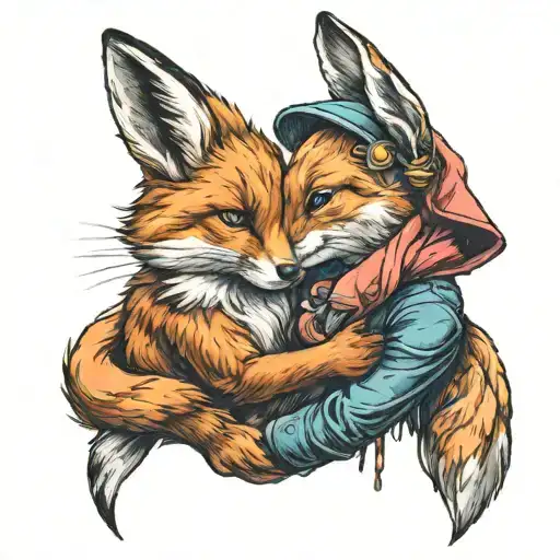 Fox And Bunny Hug