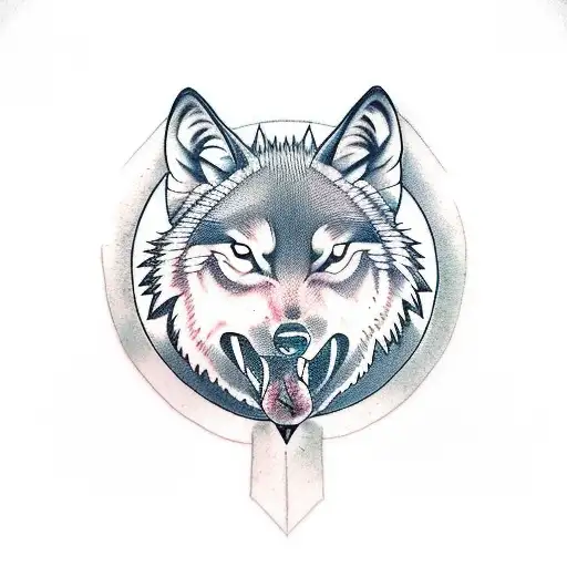 Design A Tattoo Of Two Brothers As Wolves Symbolizing Eternity With A Rose And A Gun With An Arrow