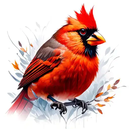 Cardinal Portrait Surrounded