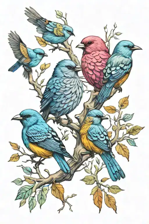 Birds And Tree Branches