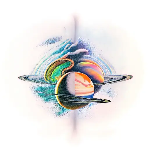 Saturn And Moon In A Fight